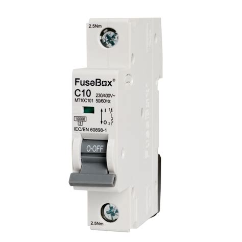 Fusebox Mt10c101 Sp C Curve 10 Amp Mcb 10ka Fusebox Three Phase Single Pole Mcb Pec Lights