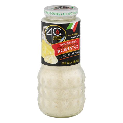 4C Grated Cheese 100 Imported Italian Pecorino Romano 6oz Jar Garden