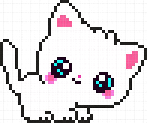 Download Hd Cute Kitty Perler Bead Pattern Pixel Art Chat Mignon