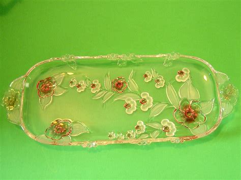 Mikasa Crystal Blossom Time Vanity Or Bread Tray Etsy