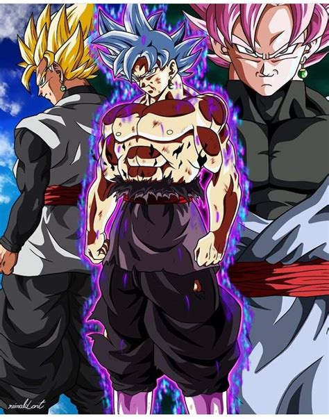 Black Goku En Ultra Instinto Y Super Saiyayin Y Super Saiyayin Rose