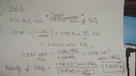 Solved A Potassium Permanganate Solution With An Approximate Molarity