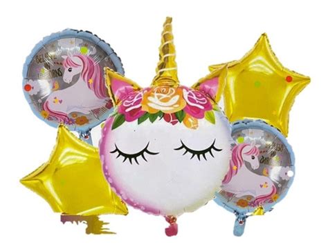 Set De Globos Met Licos Unicornio Cuotas Sin Inter S