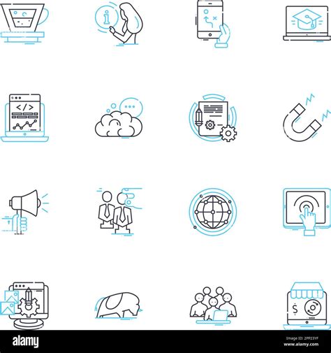 Company Development Linear Icons Set Growth Expansion Innovation