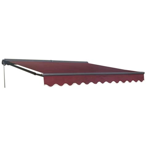 Aleko 16 X 10 Sunshade Half Cassette Motorized Retractable Patio Deck Awning Burgundy Color