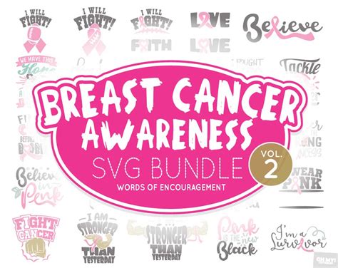 Breast Cancer Awareness Svg Bundle Vol In Svg Dxf Eps Png