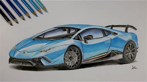 Realistic Lamborghini Huracan Performante Drawing Timelapse YouTube