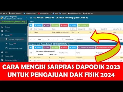 CARA MENGISI DATA SARPRAS DI DAPODIK 2023 UNTUK PENGAJUAN DAK FISIK