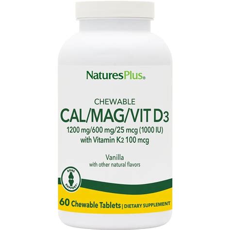 Nature S Plus Chewable Cal Mag Vit D With Vitamin K Chwbls