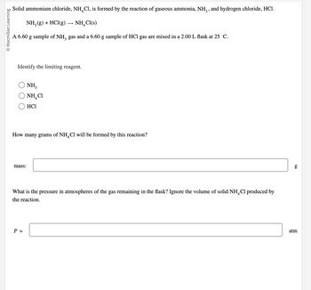 Answered Macmillan Learning Solid Ammonium Bartleby