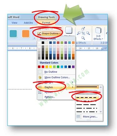 Cara Membuat Garis Putus Putus Di Microsoft Word