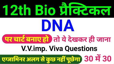 12th Biology Practical Viva Dna Viva Questions Class 12 12th