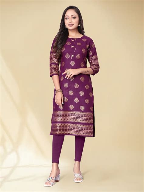 Buy Anouk Purple Ethnic Motifs Foil Printed Straight Kurta Kurtas For Women 28943950 Myntra