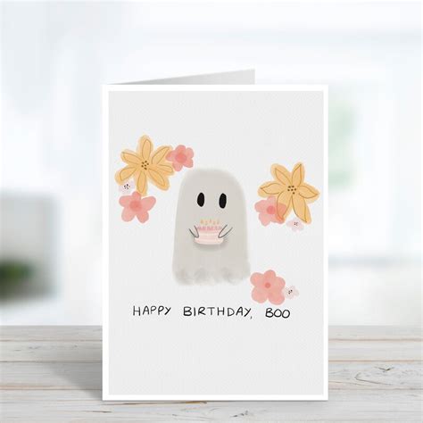 Birthday Ghost Card Sweetlove Press Personalised Prints Funny