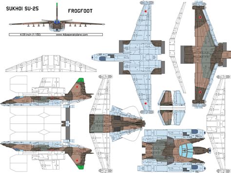 D Model Of Sukhoi Su Frogfoot Dpa Paper Airplane Models Paper