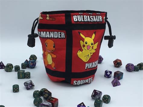 Red Pokemon Dice Bag Pokemon Gaming Bag Cats Dandd Dice Bag Etsy