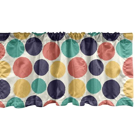 Ambesonne Abstract Window Valance Pattern Of Watercolor Polka Dots