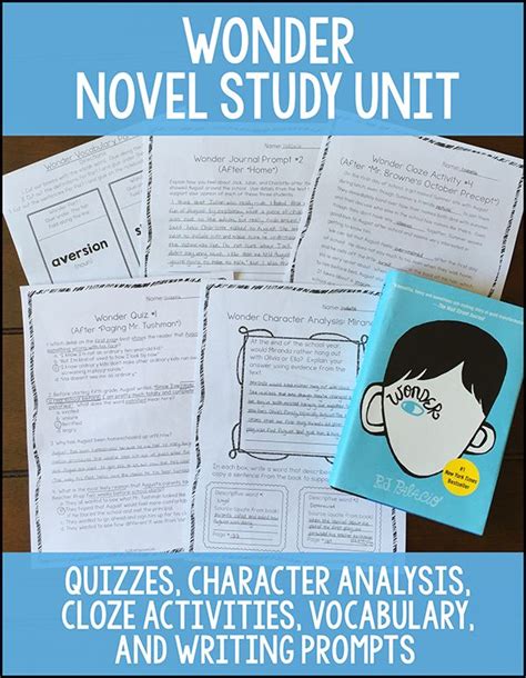 Wonder Novel Study Bundle Cloze Activity Wonder Novel Reading Wonders