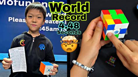 Breakdown Of Yiheng Wangs World Record Average X Rubiks Cube