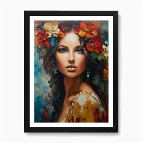 Beautiful Woman With Flowers In Her Hair Art Print By Eternal Impressions Fy