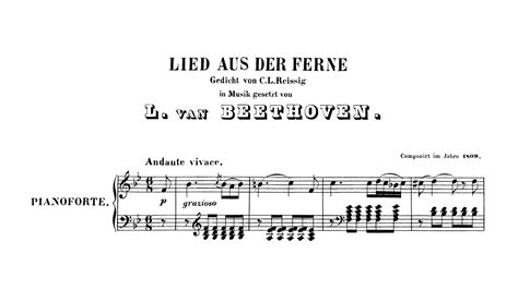 Beethoven Lied Aus Der Ferne Woo With Score Youtube