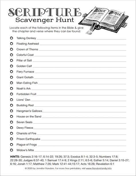 Scripture Scavenger Hunt Free Printable Artofit