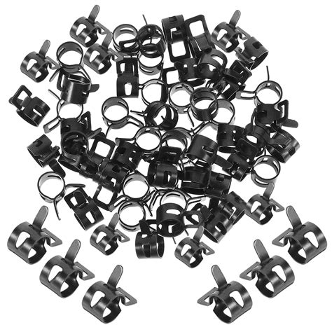 Pipe Clamp Hoop Spring Clip Fuel Oil Black Hose Clamps Line Manganese