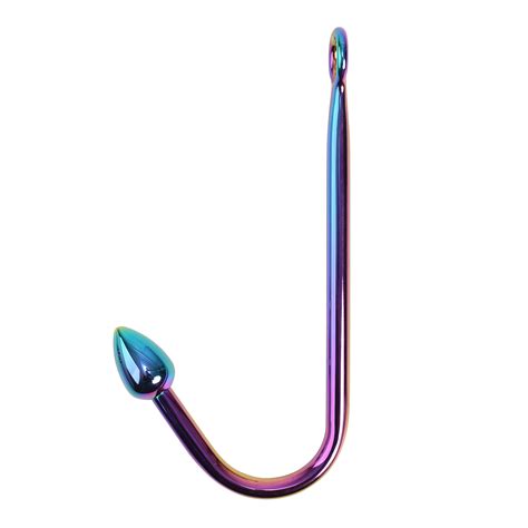 Rainbow Metal Anal Hook BDSM Sex Toy For Prostate Massage