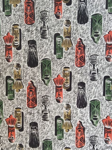 Bongos Drinkis And Tiki Rare The Best Vintage Tiki Fabric Ever 50s