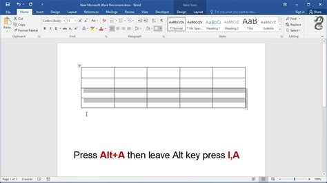 Shortcut Key To Insert Rows In Table In Word Youtube