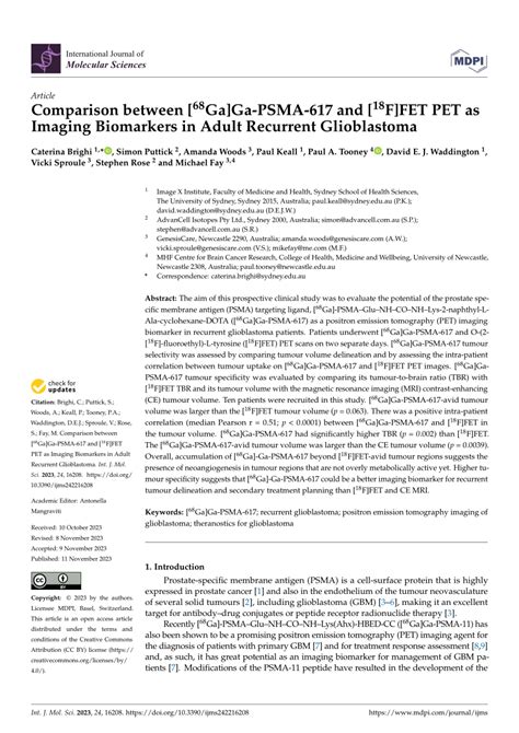 PDF Comparison Between 68Ga Ga PSMA 617 And 18F FET PET As Imaging