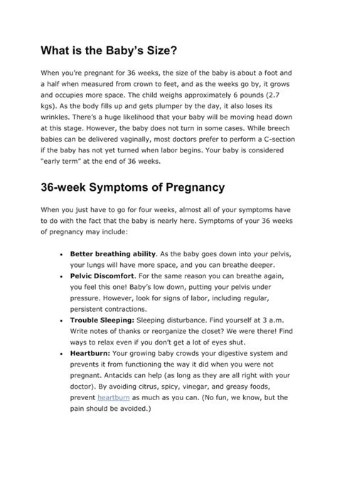 36 Weeks Pregnant Pdf Free Download