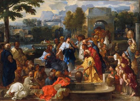 Christ And The Samaritan Woman Painting Sebastien Bourdon Oil Paintings