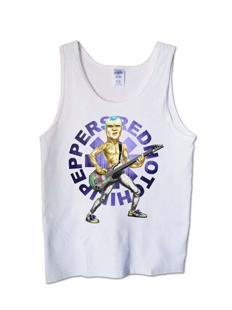 Red Hot Chili Peppers Flea Carrtoon Polera Blanca Hombre Abominatron