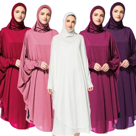 Women Muslim Hijab Abaya Prayer Dress Thobe Gown Bat Sleeve Middle East Robe Islamic Hooded