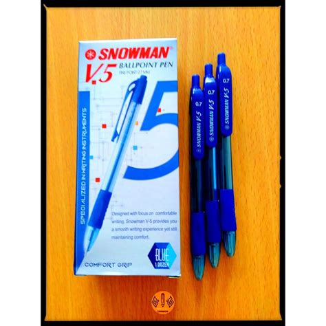 Jual Pulpen Cetrek Ballpoint Pen Snowman V Biru Fine Point Mm