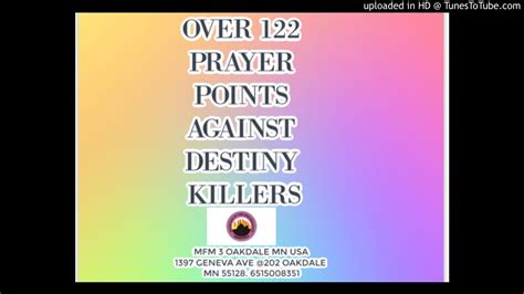 Over 122 Prayer Points Against Destiny Killers Youtube