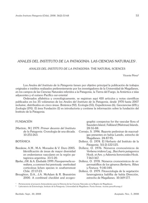 Pdf Anales Del Instituto De La Patagonia Las Ciencias Naturales