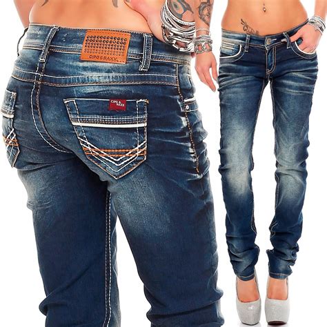 Cipo Baxx Damen Jeans Hosen Slim Fit Regular Fit Streetwear Hüftjeans