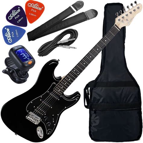 Kit Guitarra Elétrica Stratocaster Giannini G101 BK BK Preto Gx01