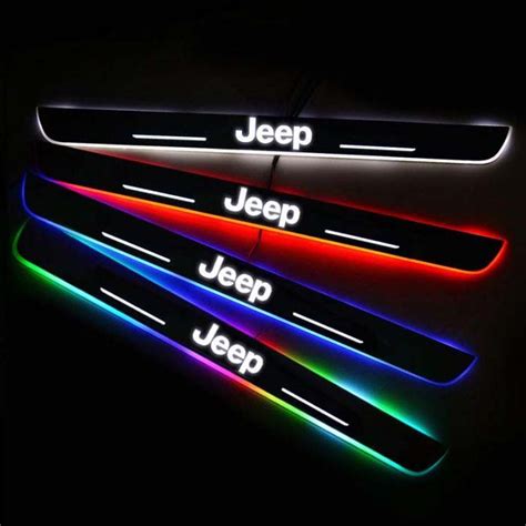 Illuminated Jeep Door Sills With Color Change Carledlogo Jeep Doors