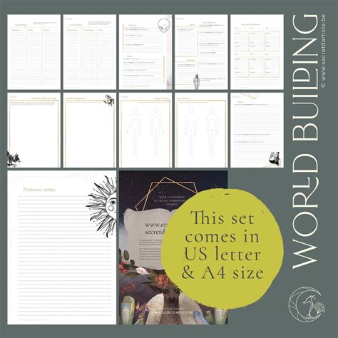 Fantasy World Building Worksheets World Setting Pdf For Etsy