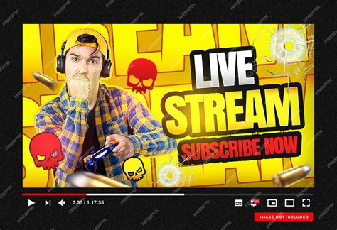 Premium Psd Live Stream Youtube Channel Thumbnail