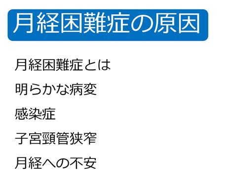 月経困難症の原因は 現役産婦人科医が教える すべての女性のヘルスケア