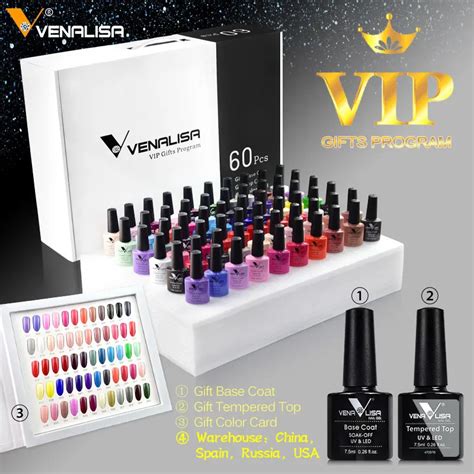 Nouveau Venalisa Uv Gel Vernis Ongles Kit Nail Art Couleur Marque