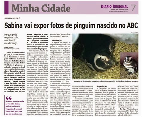 Sabina vai expor fotos de pinguim nascido no ABC Diário Regional