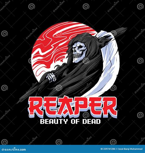 Grim Reaper Skull Illustration Stock Vector - Illustration of grave ...