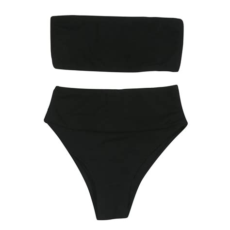 Ersazi Swim Suits For Women Women S New Fashion Color Tube Strappy Bikini Swimsuit In