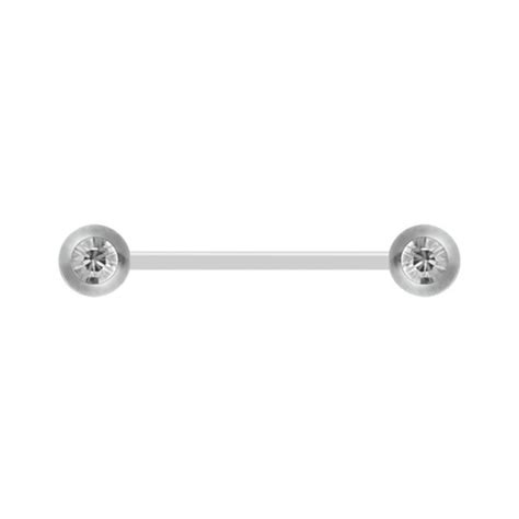 Bioplast Nipple Barbell - Titanium & Premium Zirconia Balls - Piercings ...