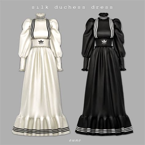 GUCCI EXQUISITE Silk Duchess Dress Euno Sims Sims 4 Dresses Sims 4